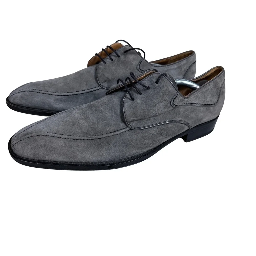 Mezlan Derby Shoes Mens 11M Grey Suede Split Toe Lace Up Dress Spain SKU 11124